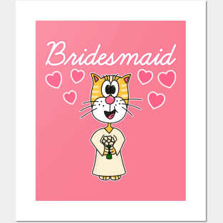 Bridesmaid Cat Bachelorette Party Posters and Art